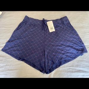 Fabletics sleep shorts in violet.